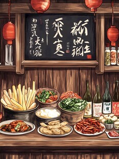 中式酒馆美食陈列