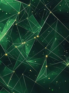 绿色几何发光科技背景图