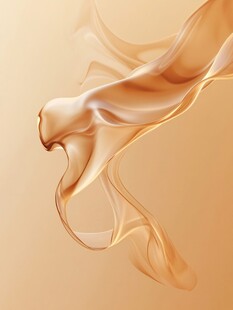 飘逸金色彩带艺术画面