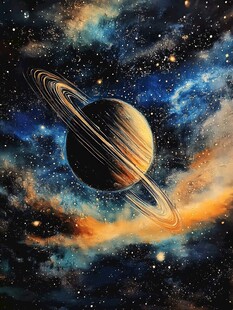 梦幻土星于璀璨星空