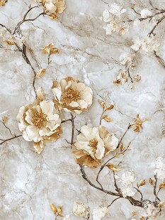 金花朵朵大理石纹背景图