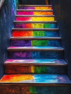 彩色梦幻楼梯 绚丽视觉享受