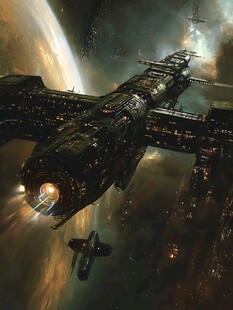 星际巨舰穿梭浩瀚宇宙