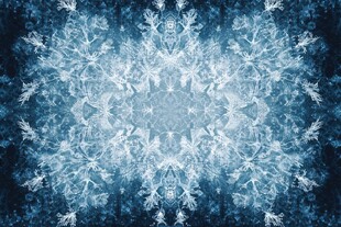 梦幻蓝色雪花图案背景