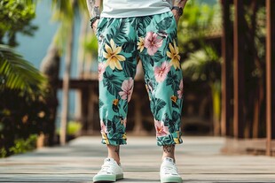 夏日印花休闲裤时尚穿搭