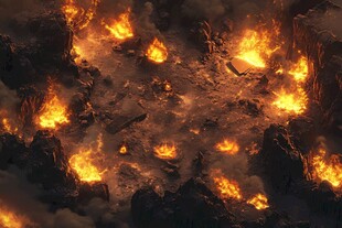 地狱般的熔岩场景