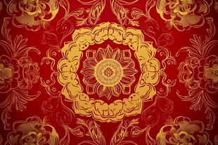 中式红金传统花纹图案