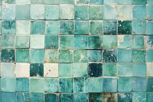 复古绿瓷砖墙面纹理