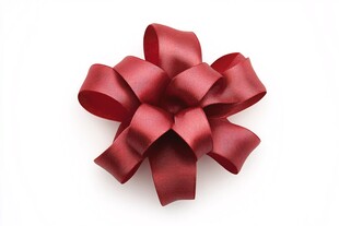 红色精美缎带蝴蝶结