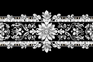 黑白花卉古典花纹装饰图案