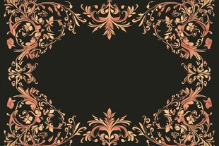 复古金色花纹边框图案