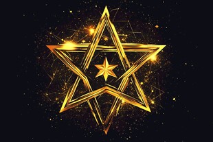 闪耀金色五角星特效图案