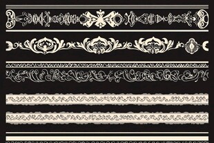 复古花纹边框装饰元素集