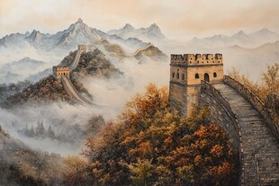 秋日长城 云雾缭绕的壮丽