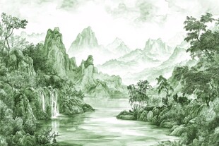 水墨山水间的自然诗意画卷