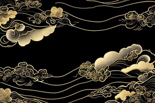黑金中式云纹装饰背景图