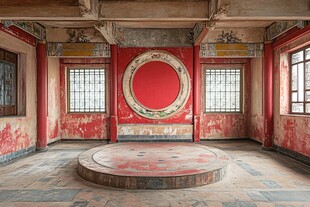 古旧中式厅堂内景