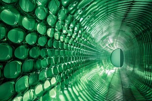 绿色管状结构的视觉奇观