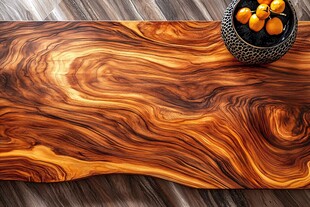 天然纹理实木桌板之美