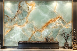 轻奢风玉石纹理电视背景墙