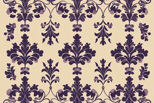 复古紫色花卉无缝图案