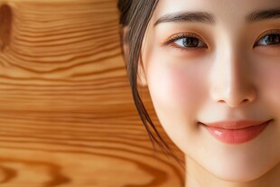 青春少女的温柔微笑瞬间