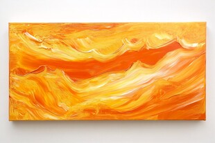 橙黄抽象艺术画作