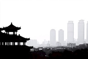 古韵建筑与现代都市相映