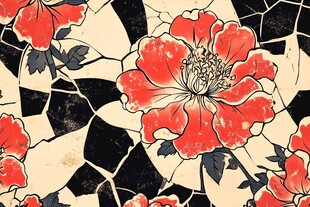 复古风破碎花卉图案设计