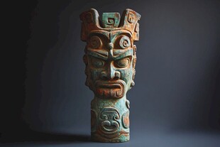 三星堆青铜人头像