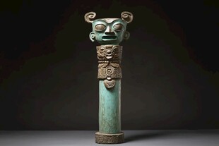 青铜兽面立柱
