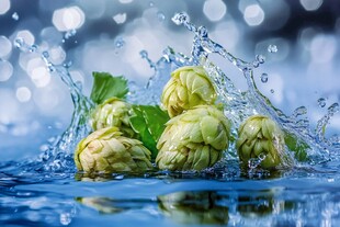 啤酒花入水瞬间