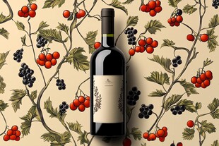 复古风背景下的精致葡萄酒