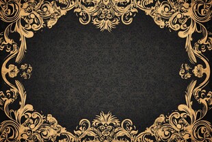 黑金奢华花纹边框背景图