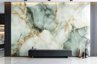 轻奢大理石客厅电视背景墙