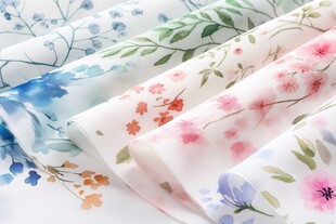 多彩花卉图案轻薄布料