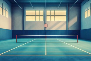 室内羽毛球场地场景