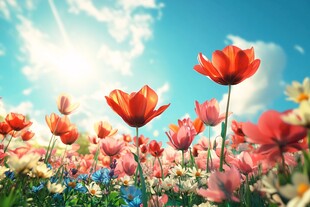 春日花海绽放绚烂美景