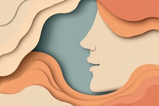 立体剪纸风人脸轮廓艺术