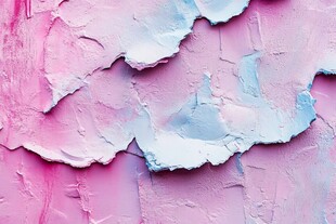 粉蓝斑驳墙面纹理特写