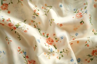 碎花布料纹理特写