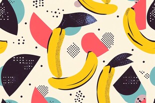 香蕉几何图案背景图