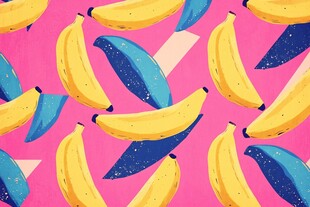 粉色背景的香蕉图案