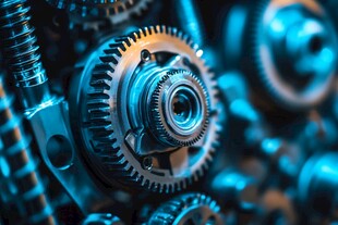 精密齿轮机械细节特写