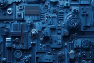 蓝色机械风科技背景图