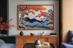 中式客厅的山水挂画之美