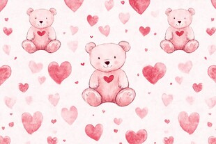 可爱粉熊爱心浪漫图案
