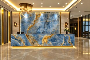奢华蓝金大理石酒店大堂