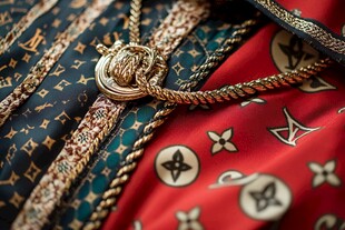 奢华丝巾配饰细节特写