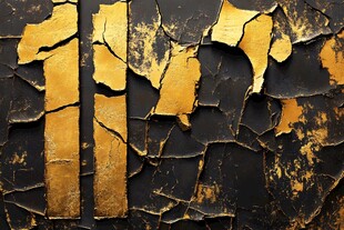 剥落的金色漆面纹理